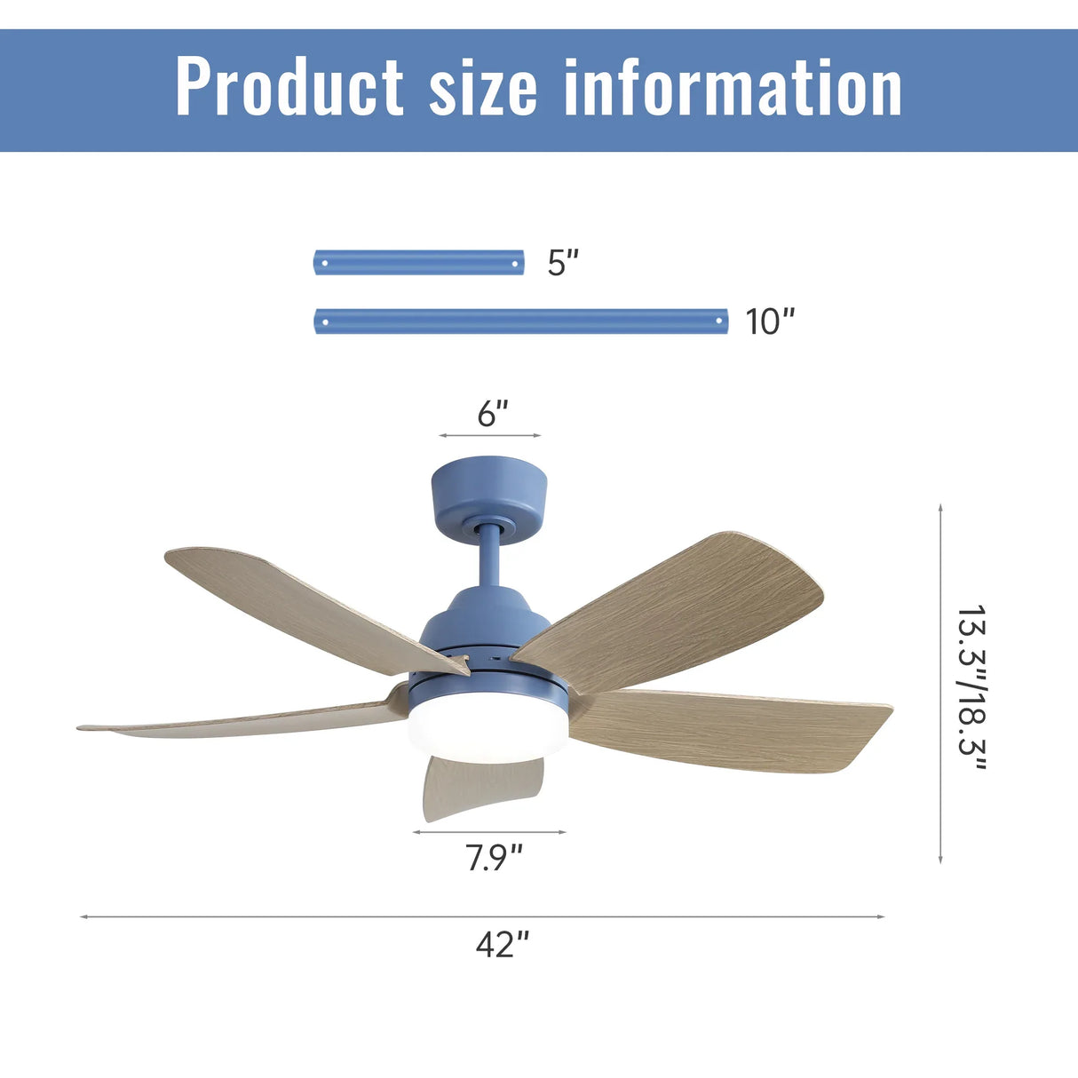 42-Inch Dimmable LED Remote Control Ceiling Fan - Omega Lifestyles