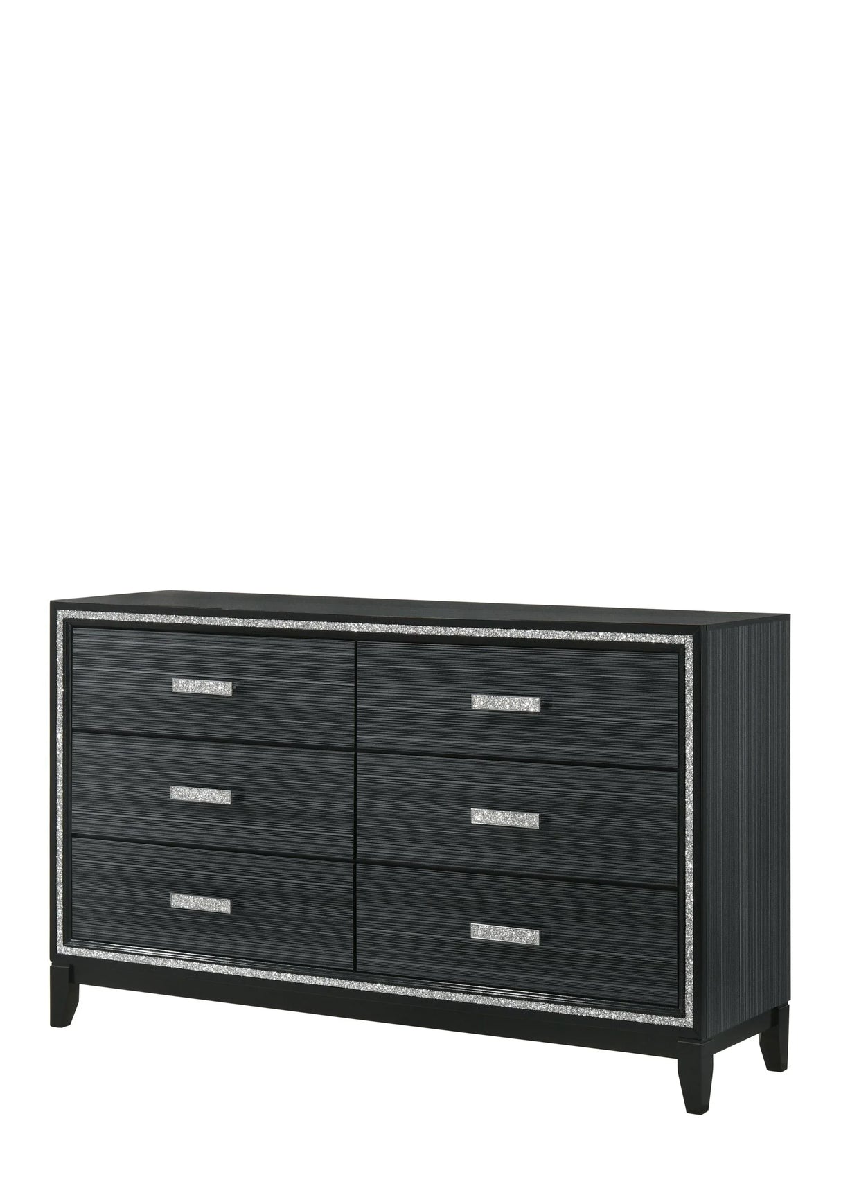 Black Synthetic Wood Six-Drawer Storage Dresser - Omega Lifestyles