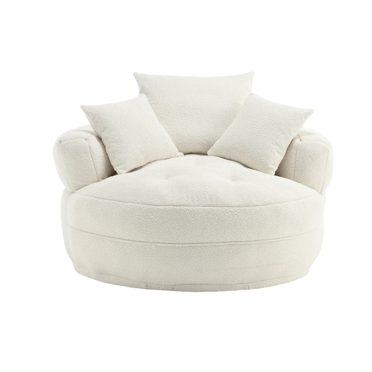 Modern Circular Chenille Fabric Sleeper Chair With Pillows - Omega Lifestyles