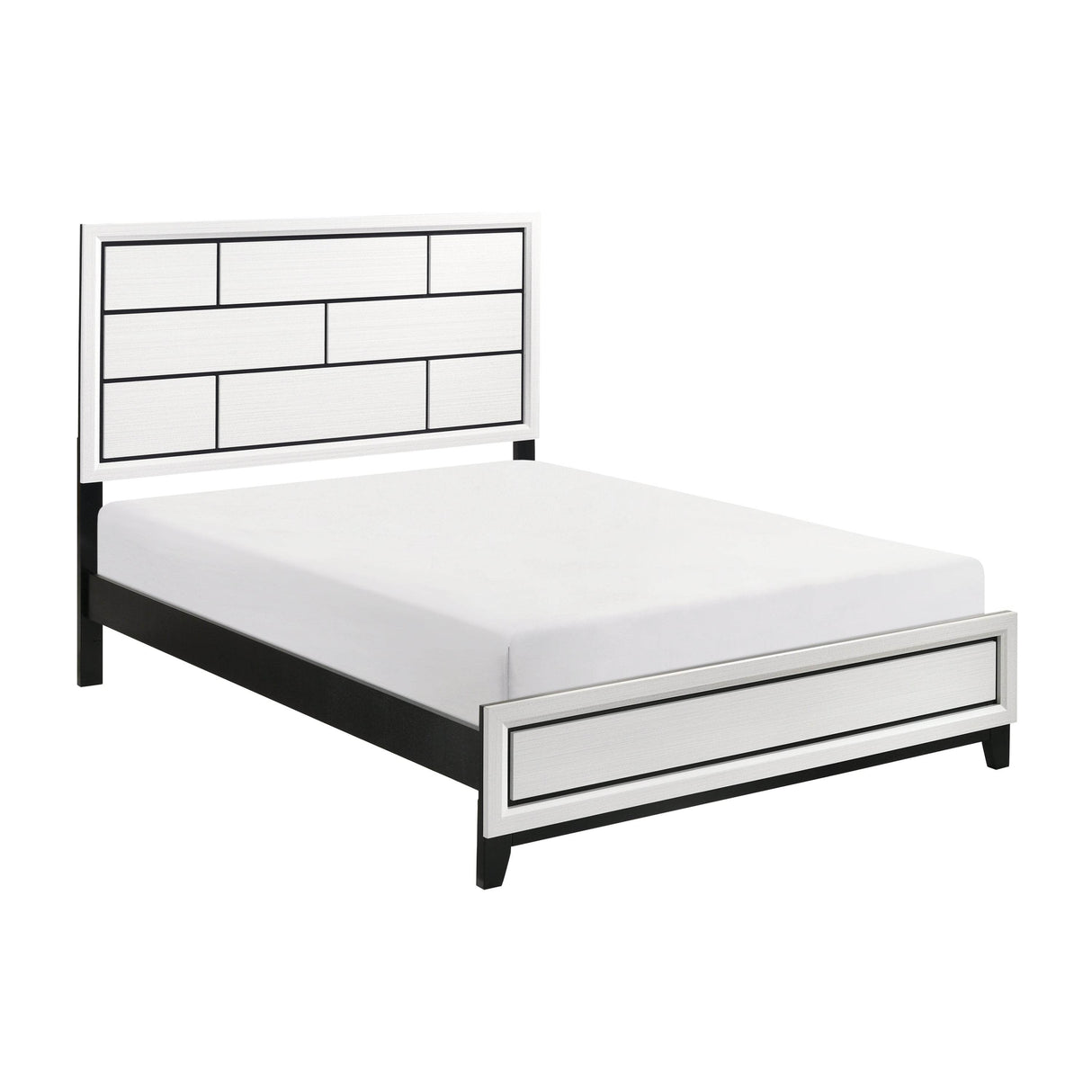 Modern Contemporary White Wood California King Bed Frame