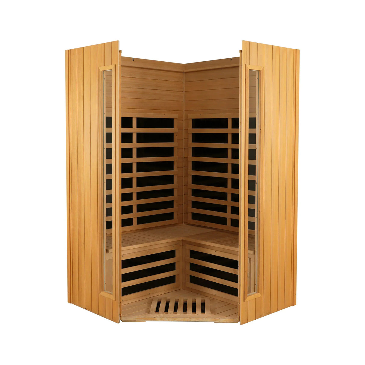 Two Person Hemlock Indoor Pentagonal Far Infrared Sauna Room - Omega Lifestyles