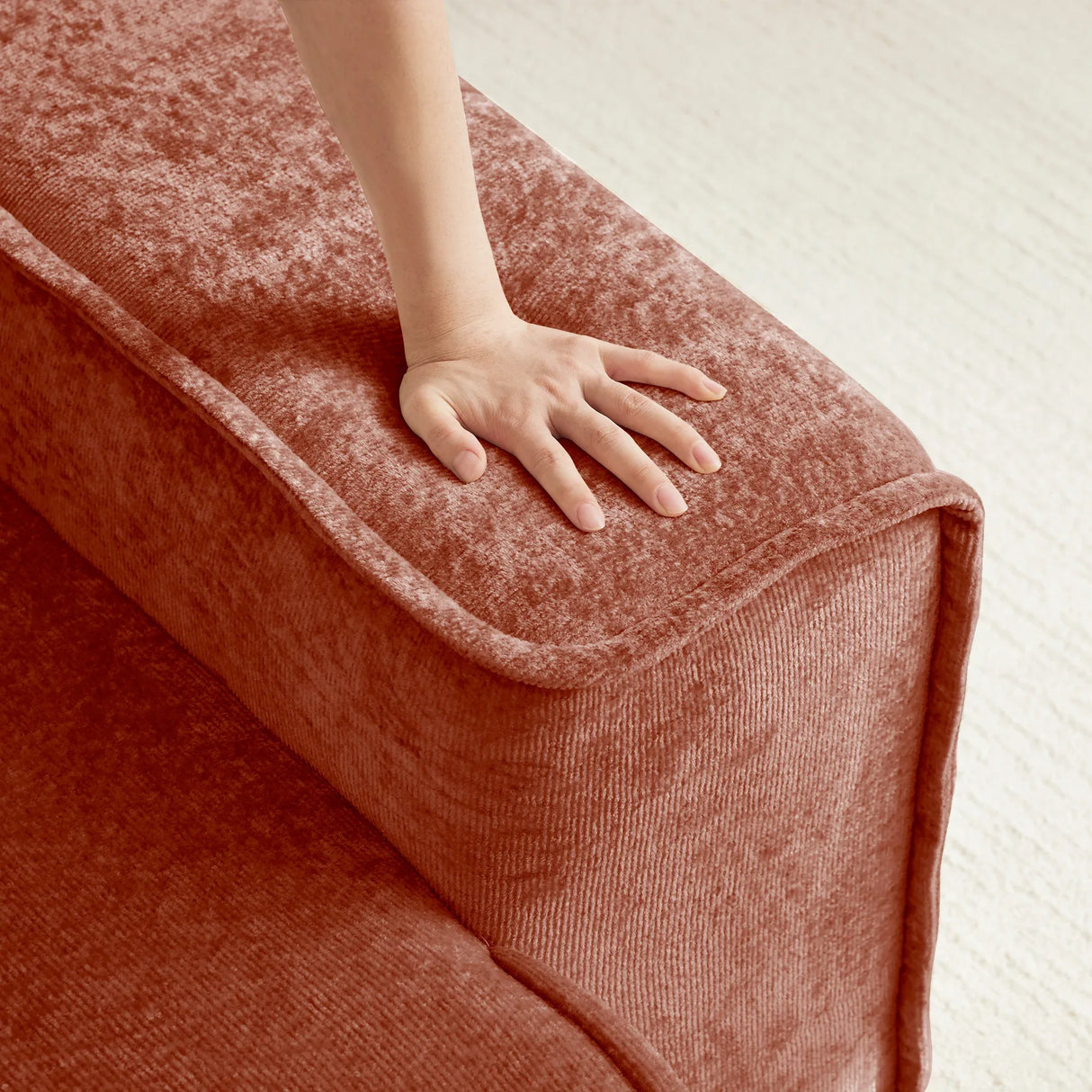 Modular Velvet Boneless 4-Seat L Shape Sectional Sofa - Omega Lifestyles