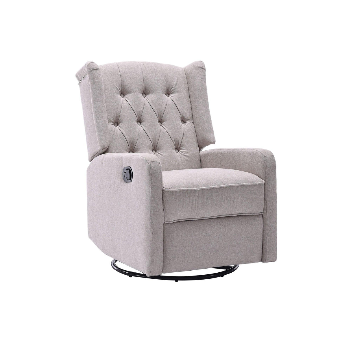 Multi-Functional Linen Recliner Chair With Rocking Swivel - Omega Lifestyles