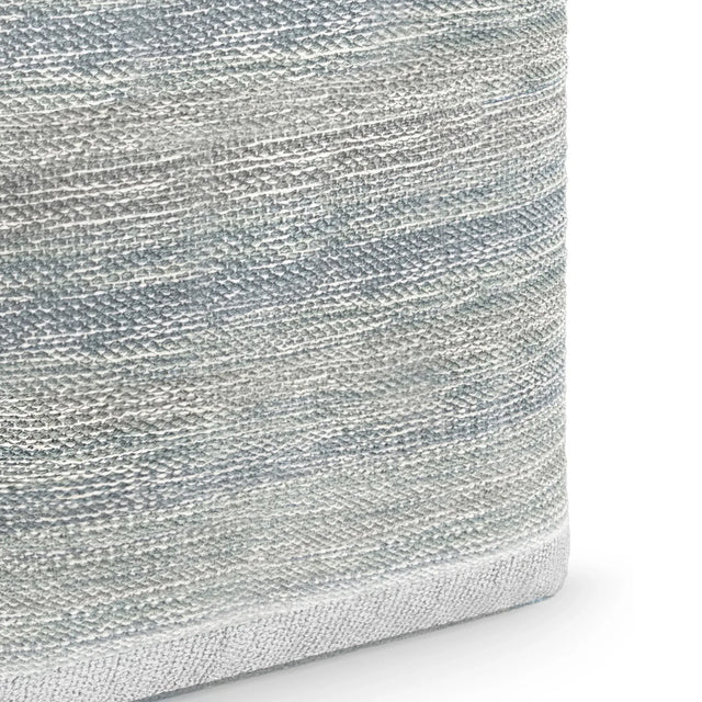 Blue Melange Upholstered Fabric Cube Pouf Ottoman - Omega Lifestyles