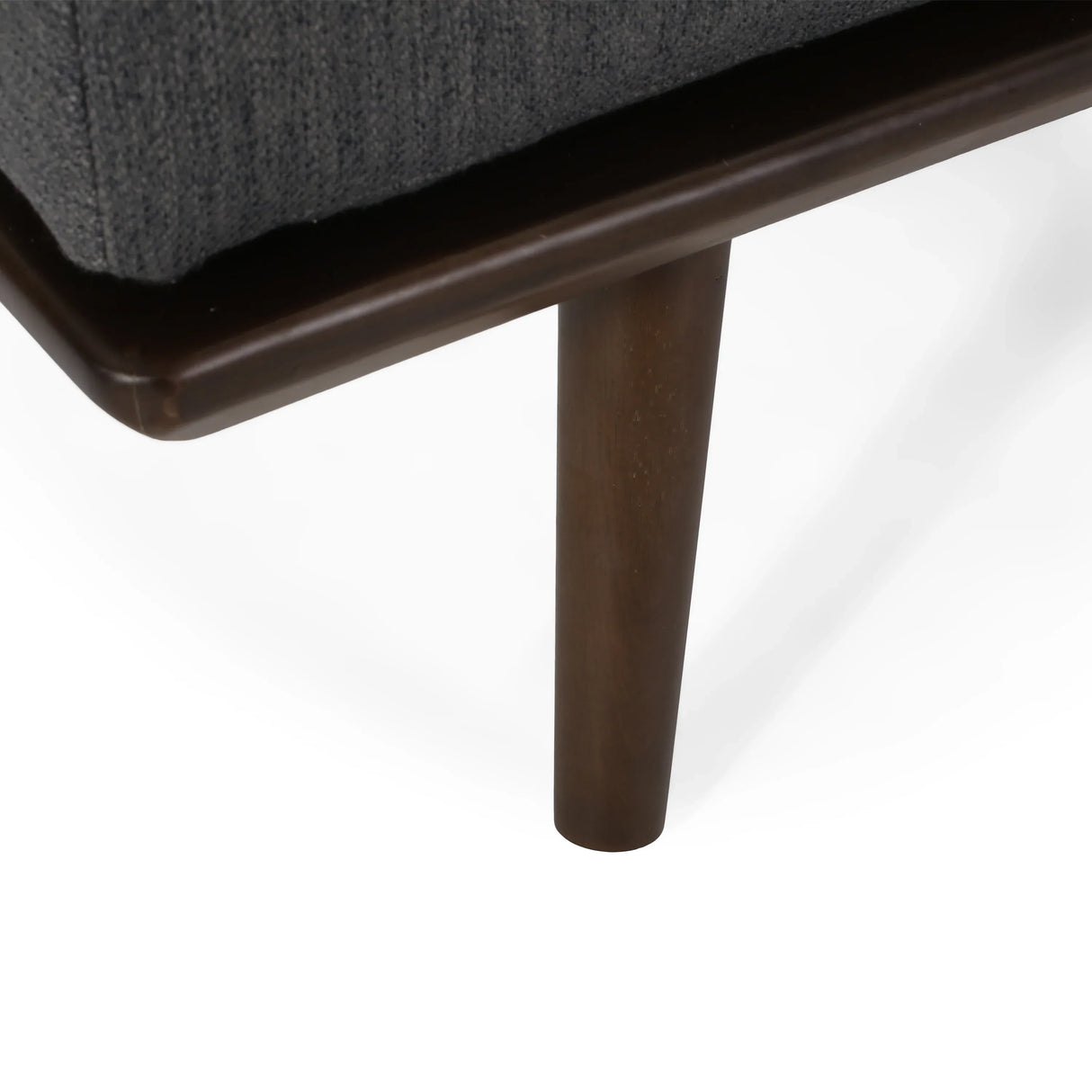 Mid-Century Button-Tufted Charcoal Fabric Chaise Lounge - Omega Lifestyles