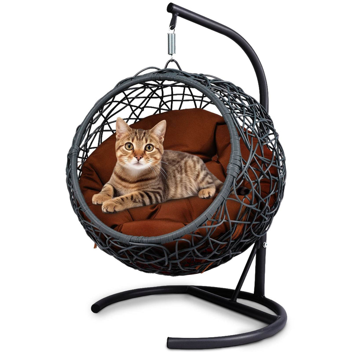 Indoor Hanging Cat Hammock Bed With Stand And Cushion - Sleep Galleria