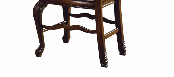 Set of 2 Espresso Fabric Armless Counter Height Chairs - Omega Lifestyles