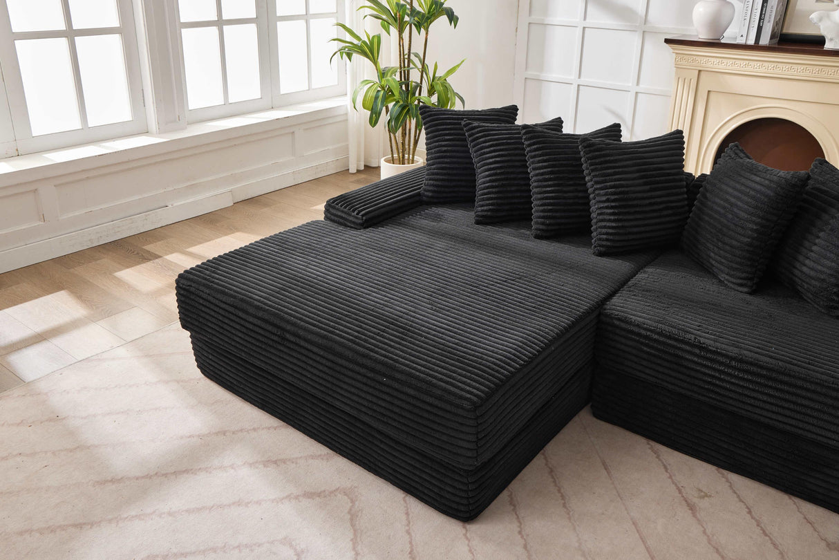 Corduroy 3-in-1 Convertible Foldable Floor Sofa Bed - Omega Lifestyles