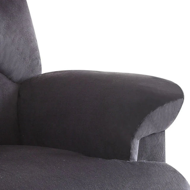 Black Fabric Motion Recliner With Plush Pillow-Top Arms - Omega Lifestyles