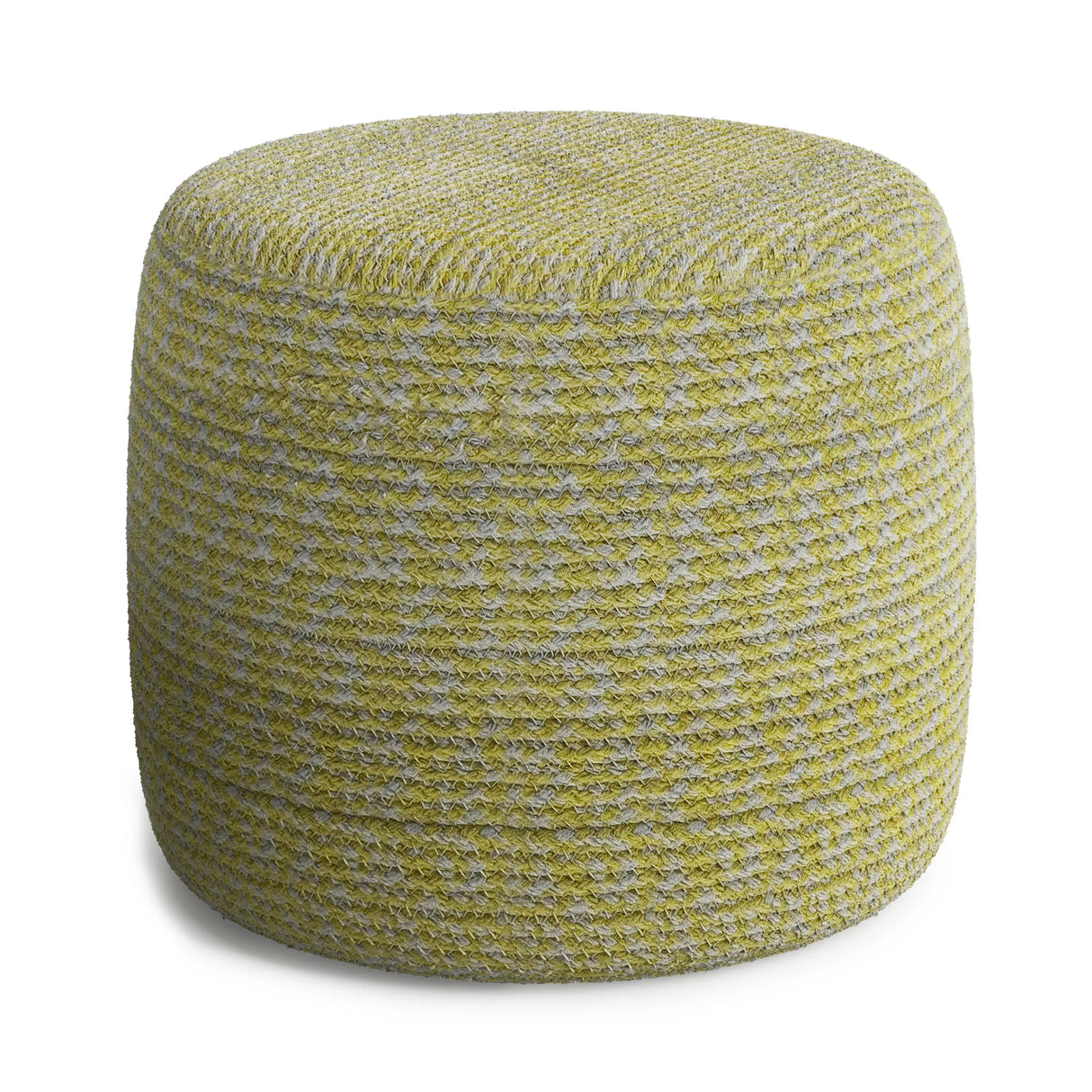 Round Braided Cotton Fabric Pouf Accent Seating Stool - Omega Lifestyles