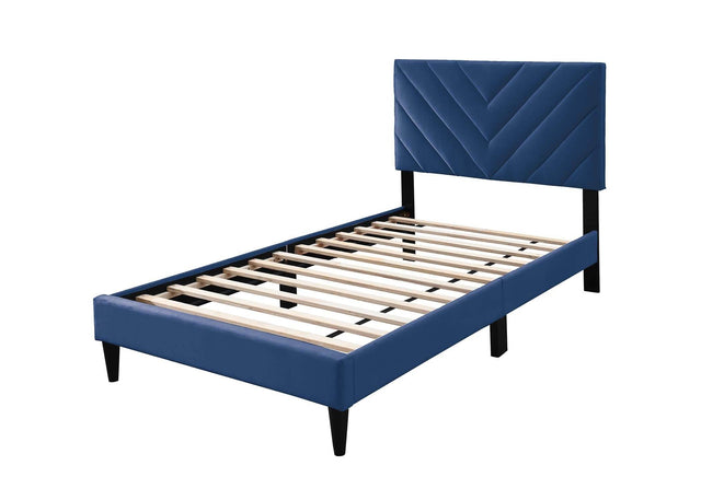 Twin Adjustable Velvet Upholstered Bed Frame - Omega Lifestyles