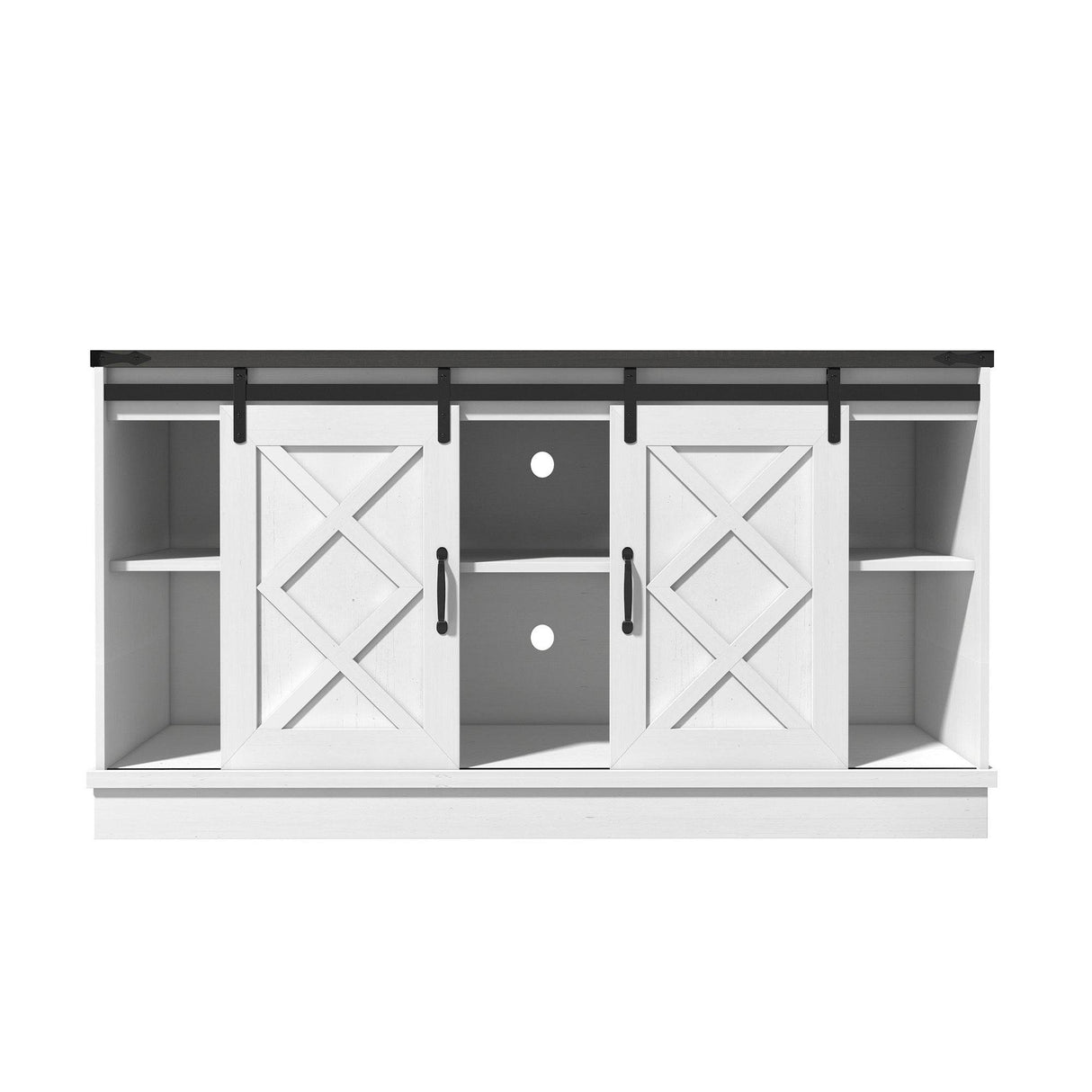 Farmhouse Sliding Barn Door TV Stand Console - Sleep Galleria