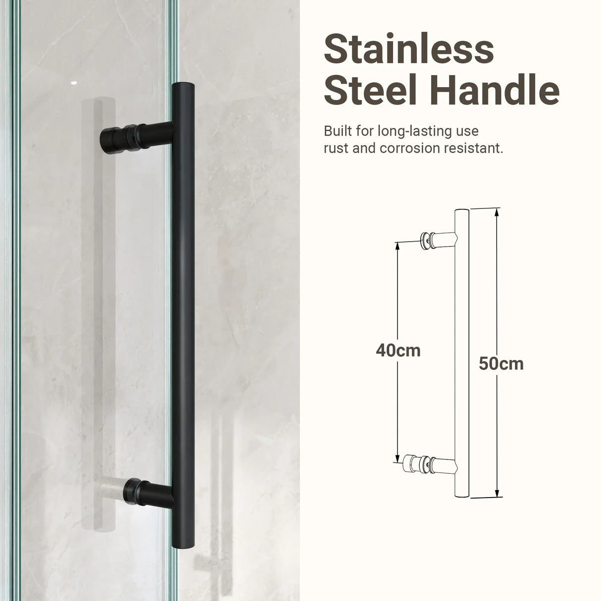 Frameless Matte Black 8mm Tempered Glass Shower Door - Omega Lifestyles