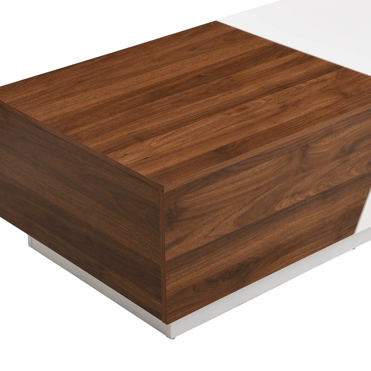 Modern Extendable Sliding Top White Walnut Coffee Table - Sleep Galleria