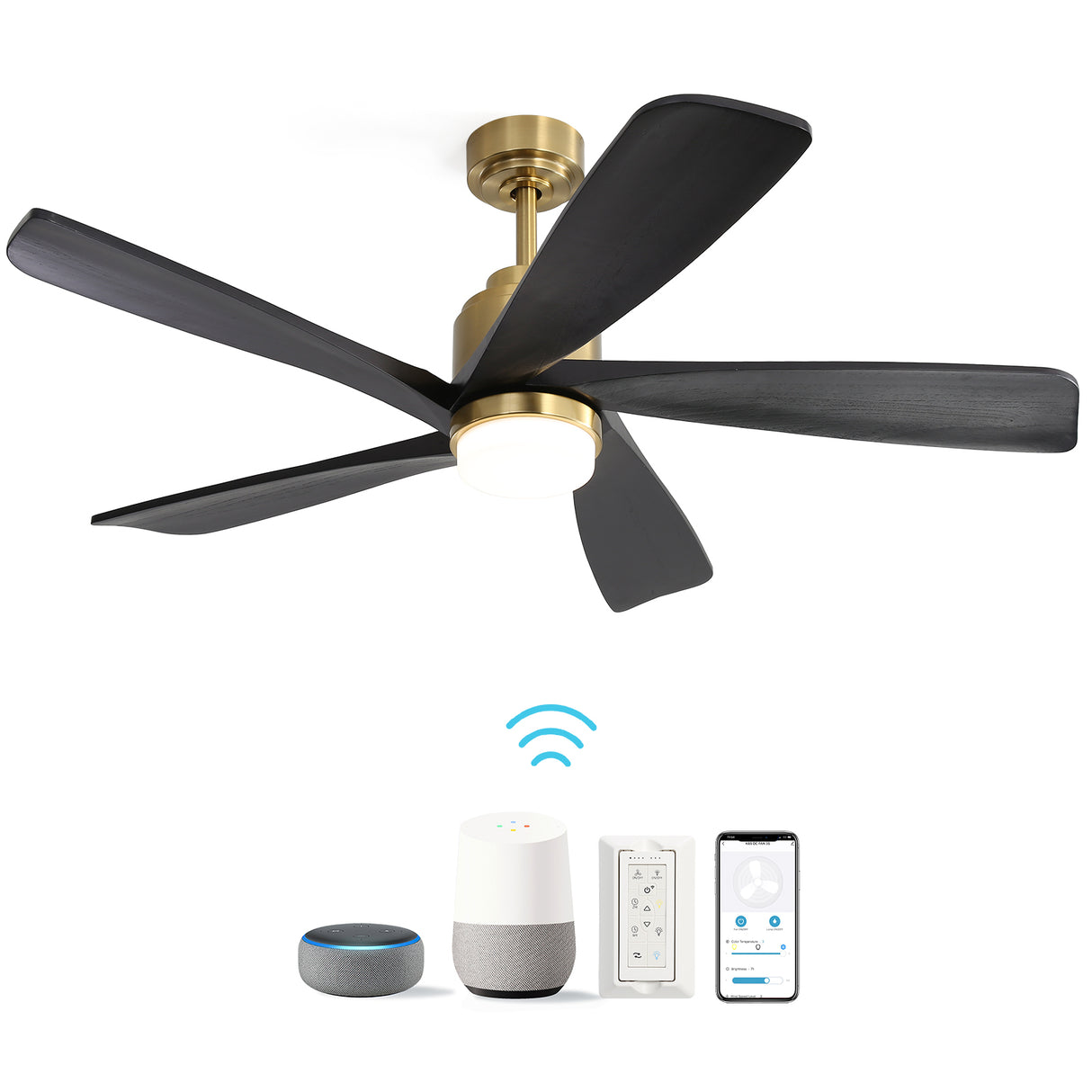 52-Inch Smart Remote Control LED Ceiling Fan