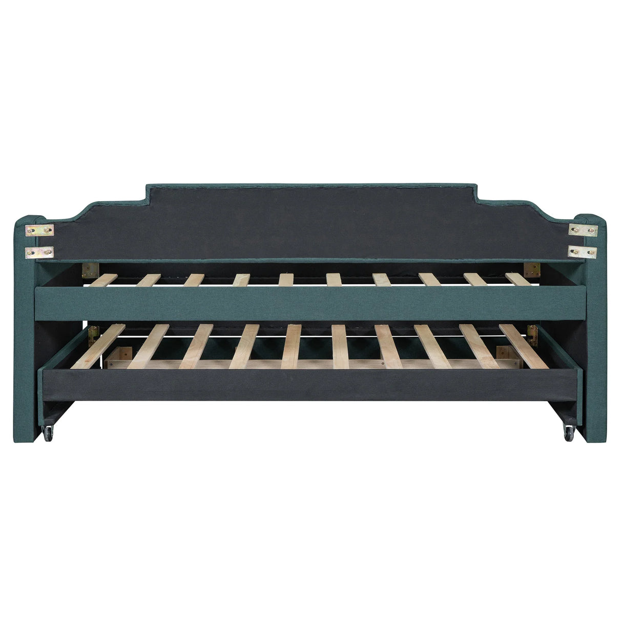 Twin Linen-Blend Upholstered Daybed With Trundle And Drawers - Omega Lifestyles