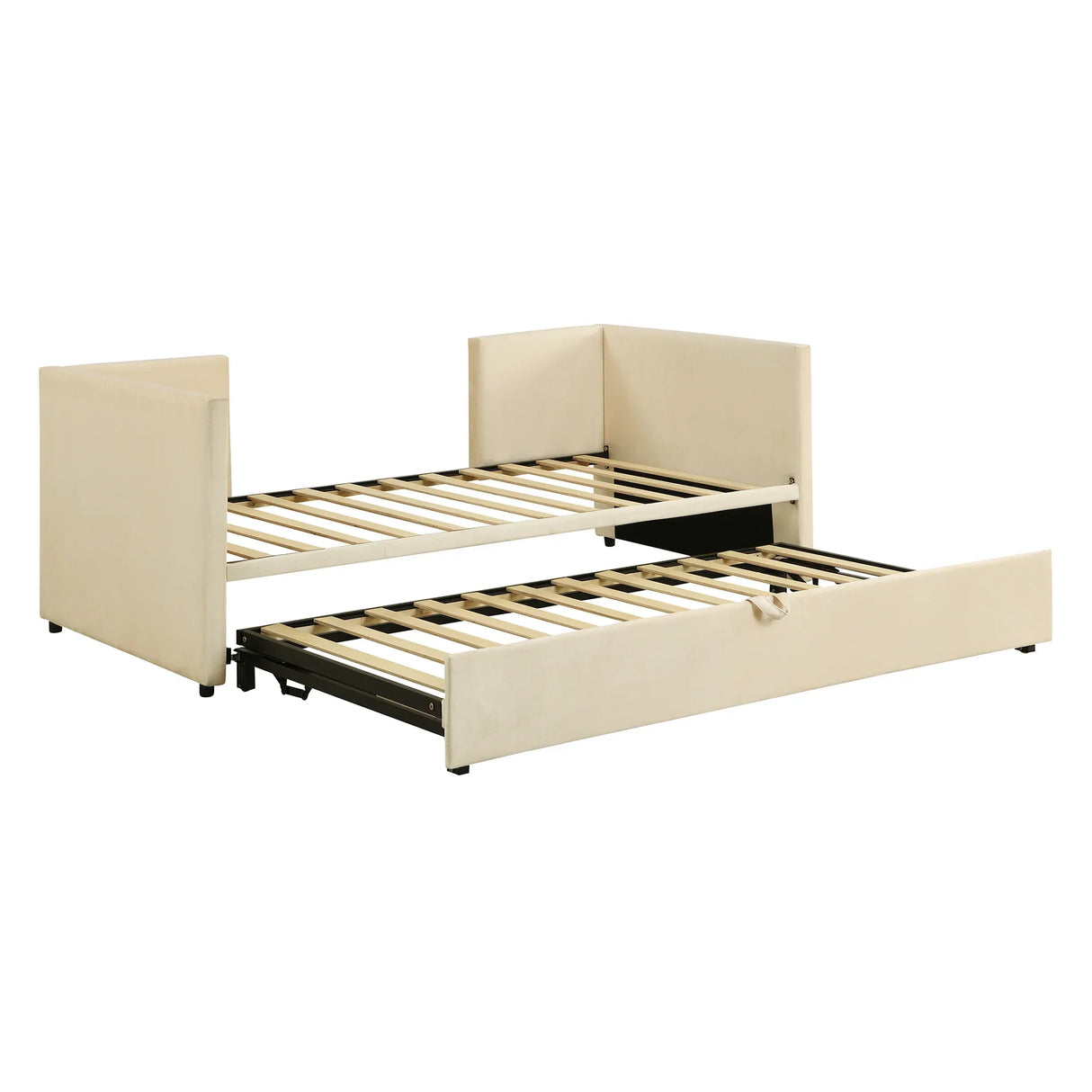 Twin Upholstered Velvet Daybed With Pop-Up Trundle - Omega Lifestyles