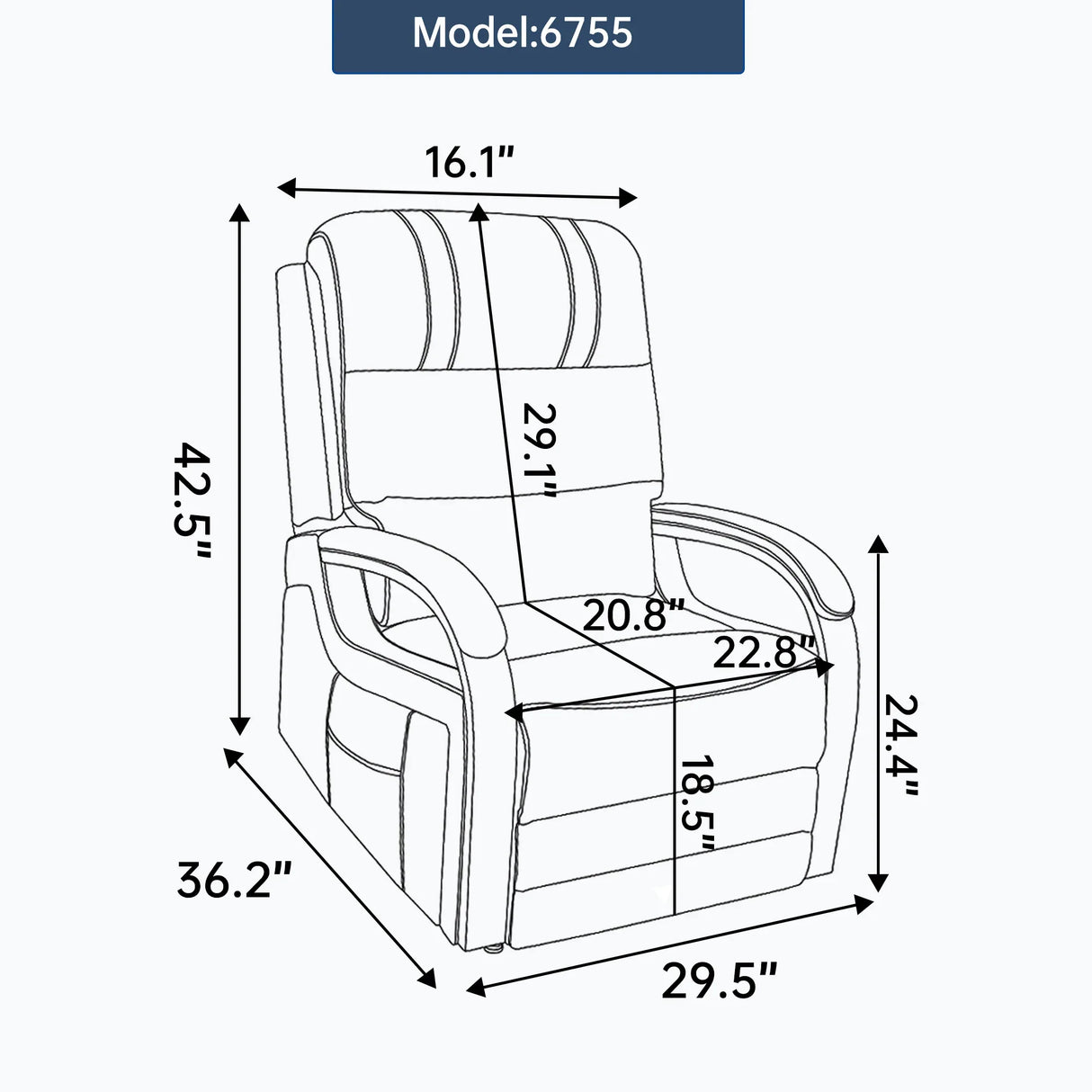 Power Lift Recliner Chair With Heat Massage and Wood Armrests - Omega Lifestyles