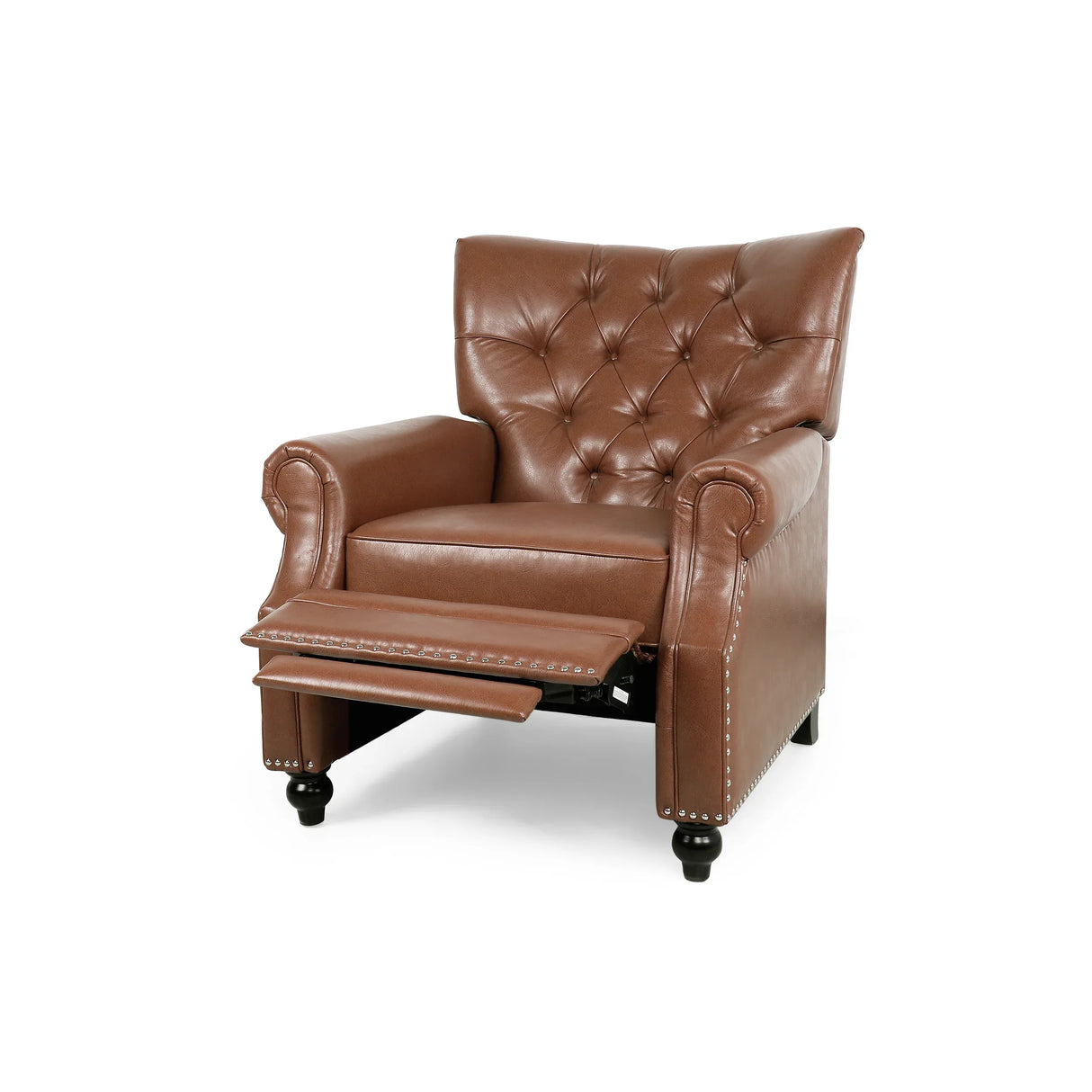 Contemporary Tufted Pushback Recliner With Nailhead Accents - Omega Lifestyles