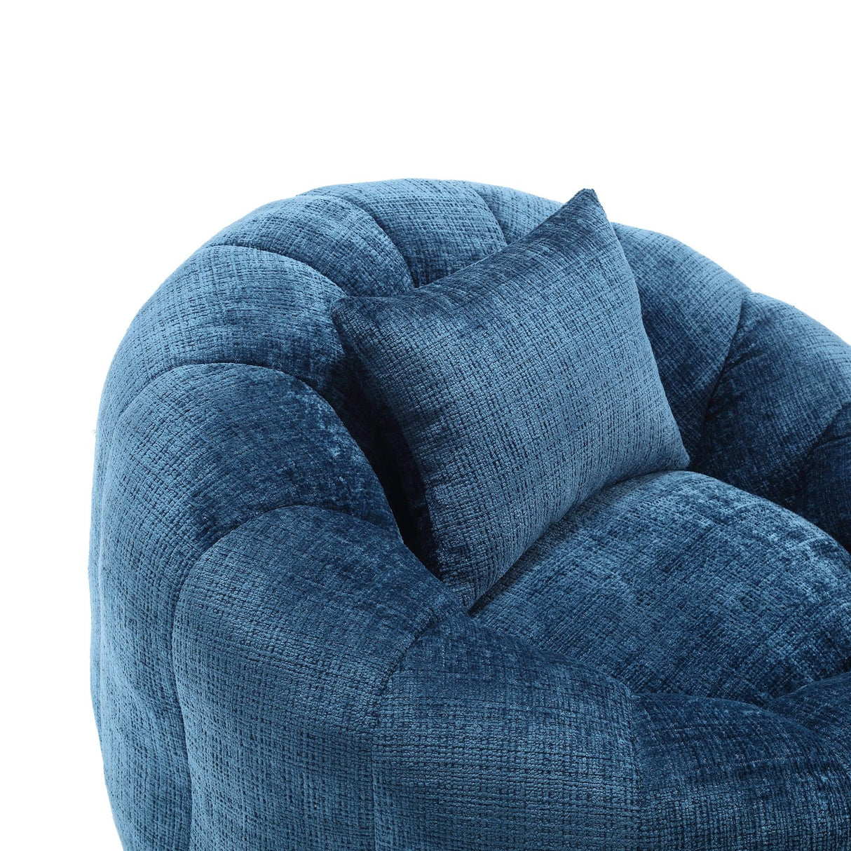 Chenille Foam Filled Ergonomic Round Chair With Ottoman - Omega Lifestyles