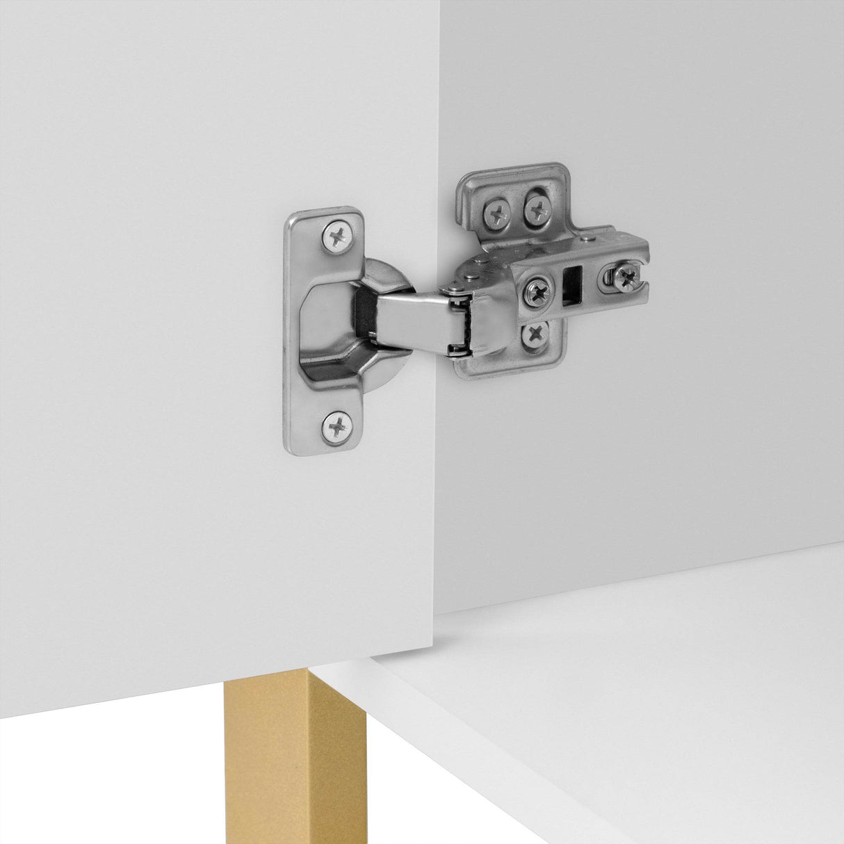 Modern Minimalist White MDF Metal TV Stand With Storage - Sleep Galleria