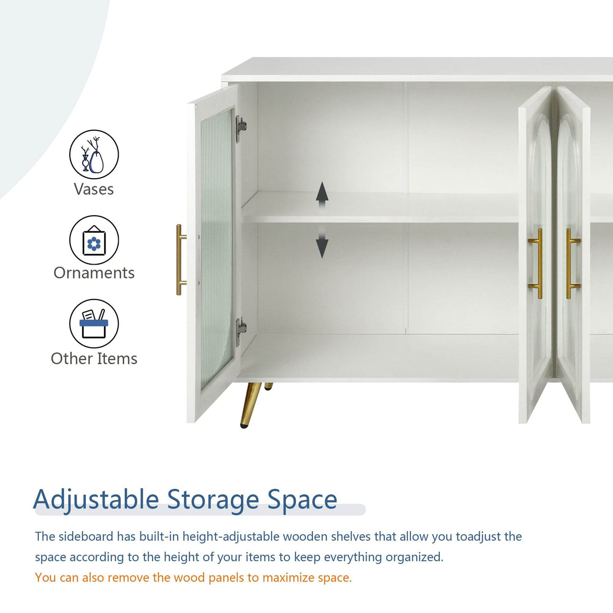 Antique White Wood TV Stand With Storage Cabinet - Sleep Galleria