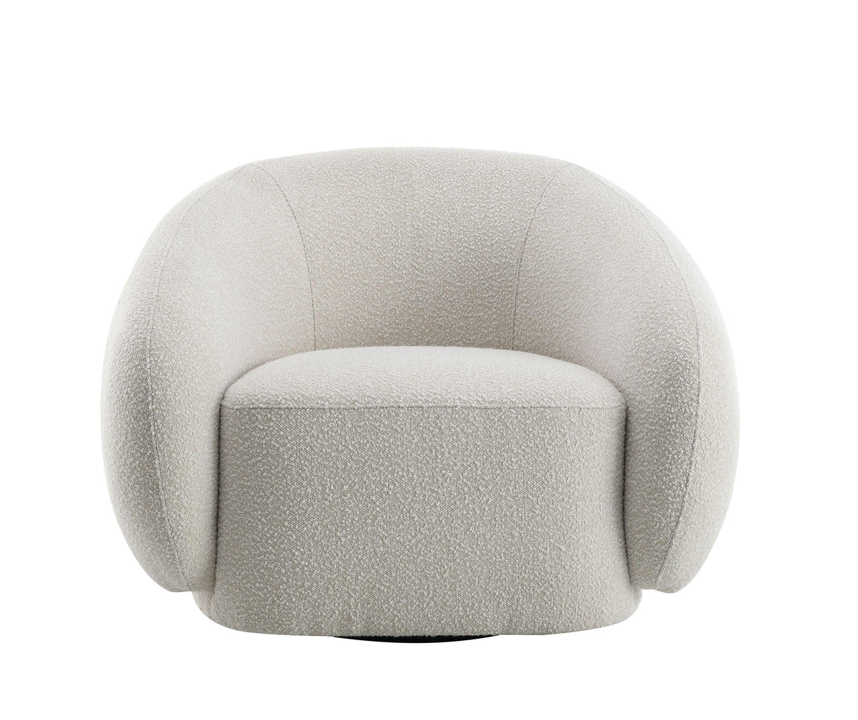 Beige Boucle Swivel Accent Chair With High-Density Foam Cushion - Omega Lifestyles