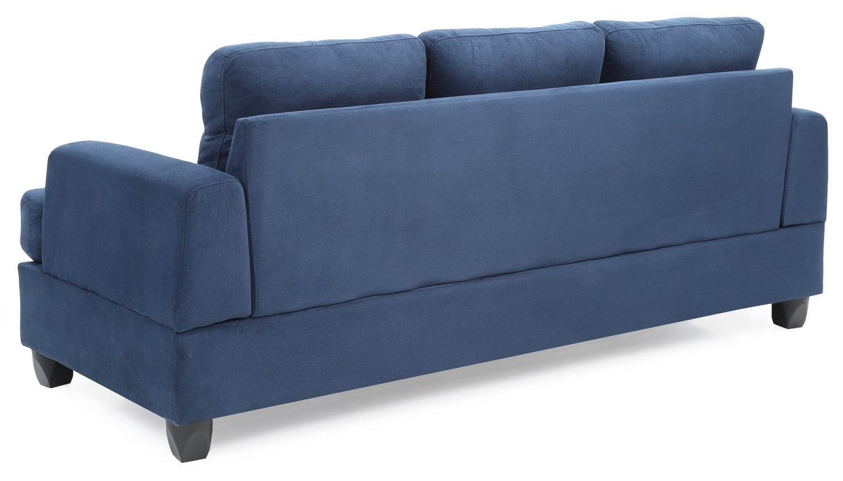 Transitional Micro Suede 3-Seat Sofa With Foam Cushions - Omega Lifestyles