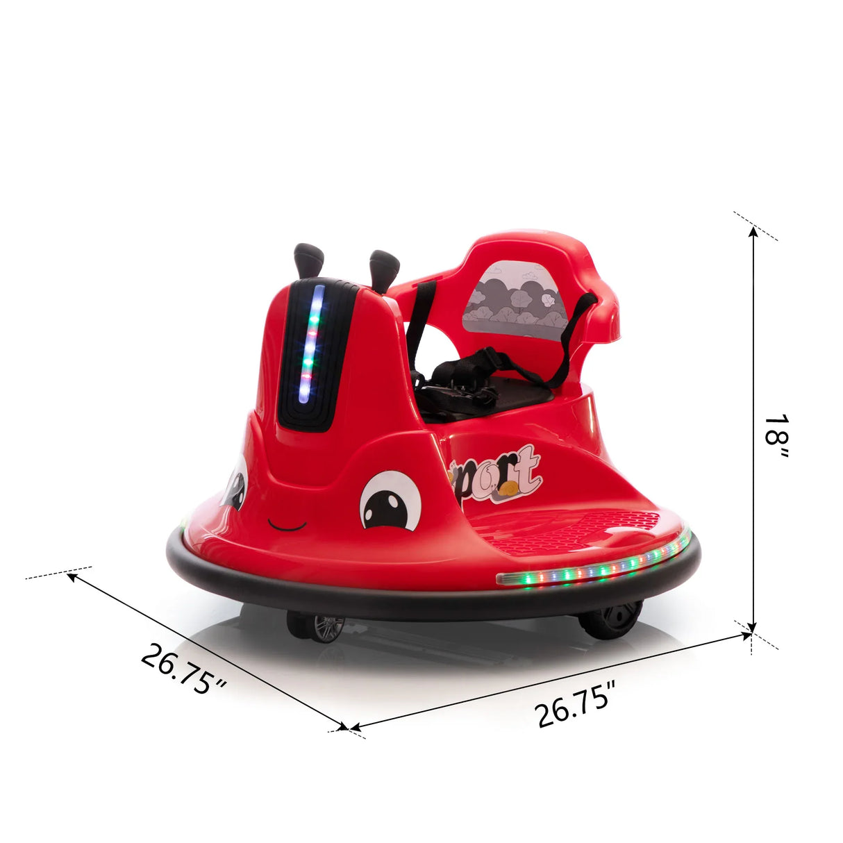 Kids 12V Snail-Shaped Electric Bumper Car With Remote - Omega Lifestyles