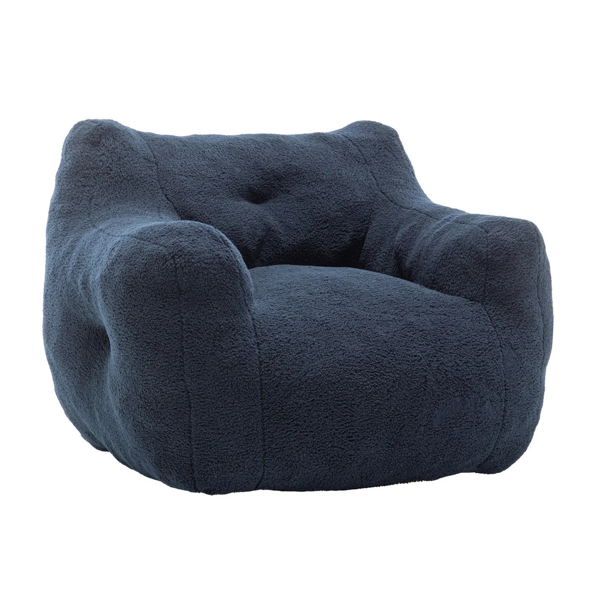 High-Density Foam Teddy Bean Bag Chair With Armrests - Omega Lifestyles