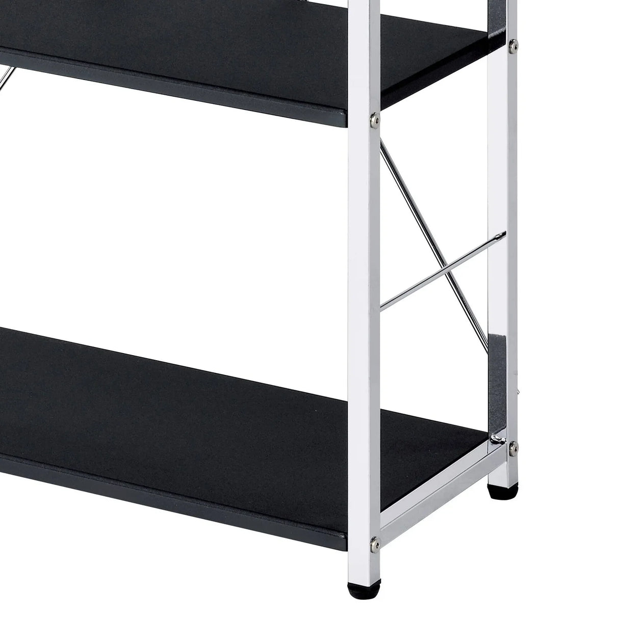 Contemporary Black Chrome Metal 4-Tier Bookshelf - Omega Lifestyles