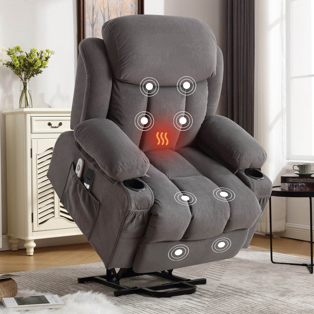 Power Lift Recliner Chair with Heat and Massage - Sleep Galleria