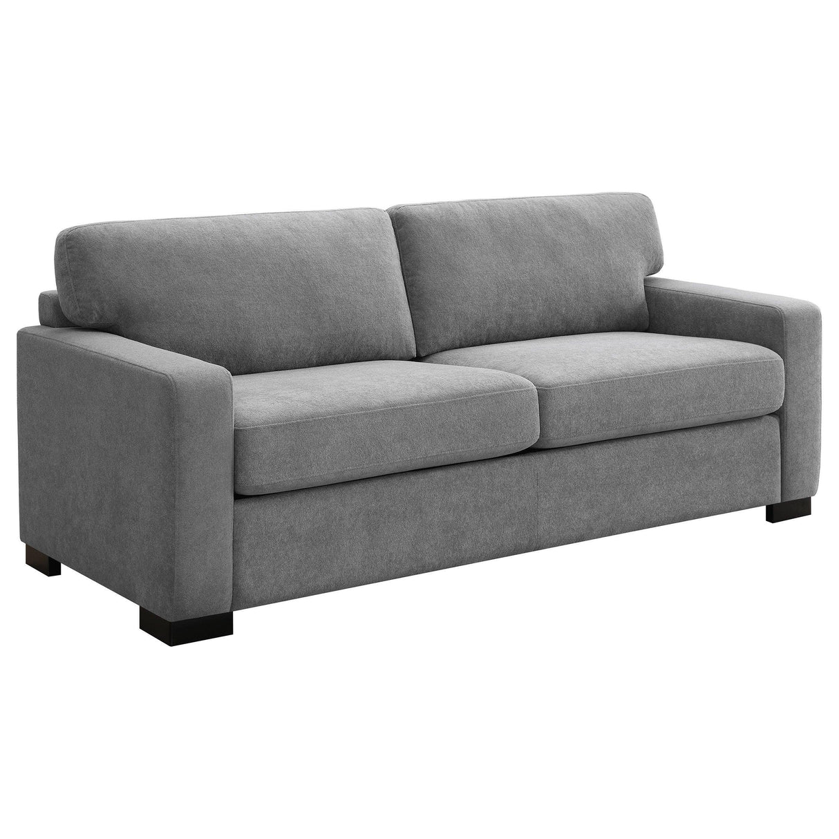 Grey Upholstered Contemporary Track-Arm Sleeper Sofa - Omega Lifestyles