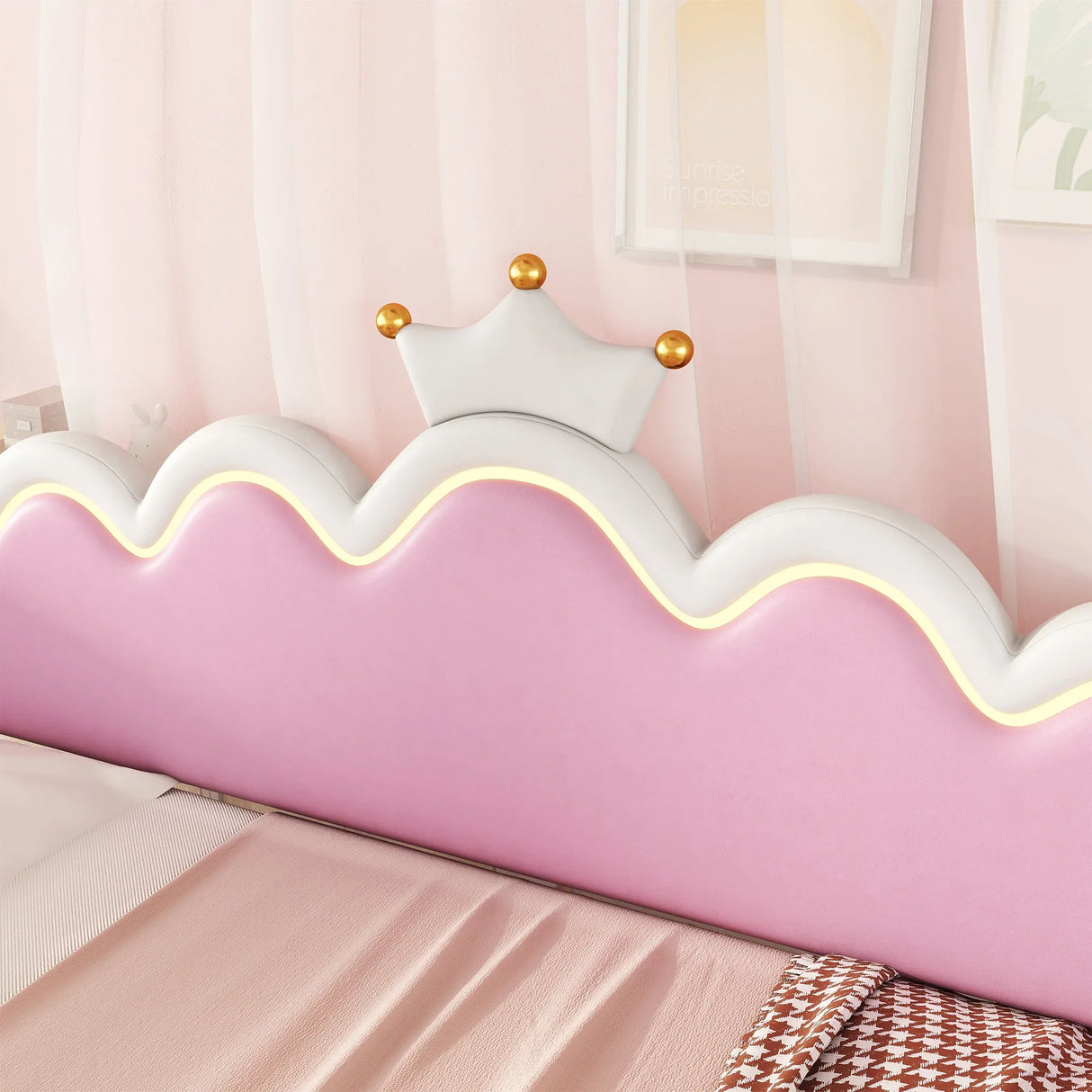 Twin Extending Upholstered Princess Daybed With LED Lights - Omega Lifestyles