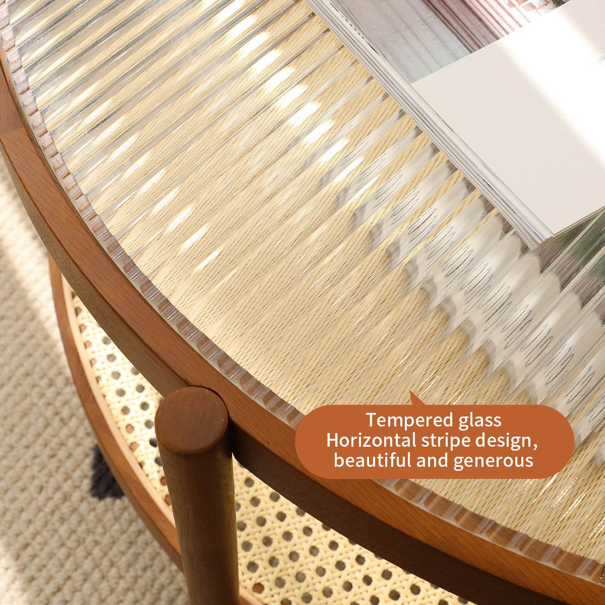 Modern Farmhouse Solid Wood Round Coffee Table - Sleep Galleria