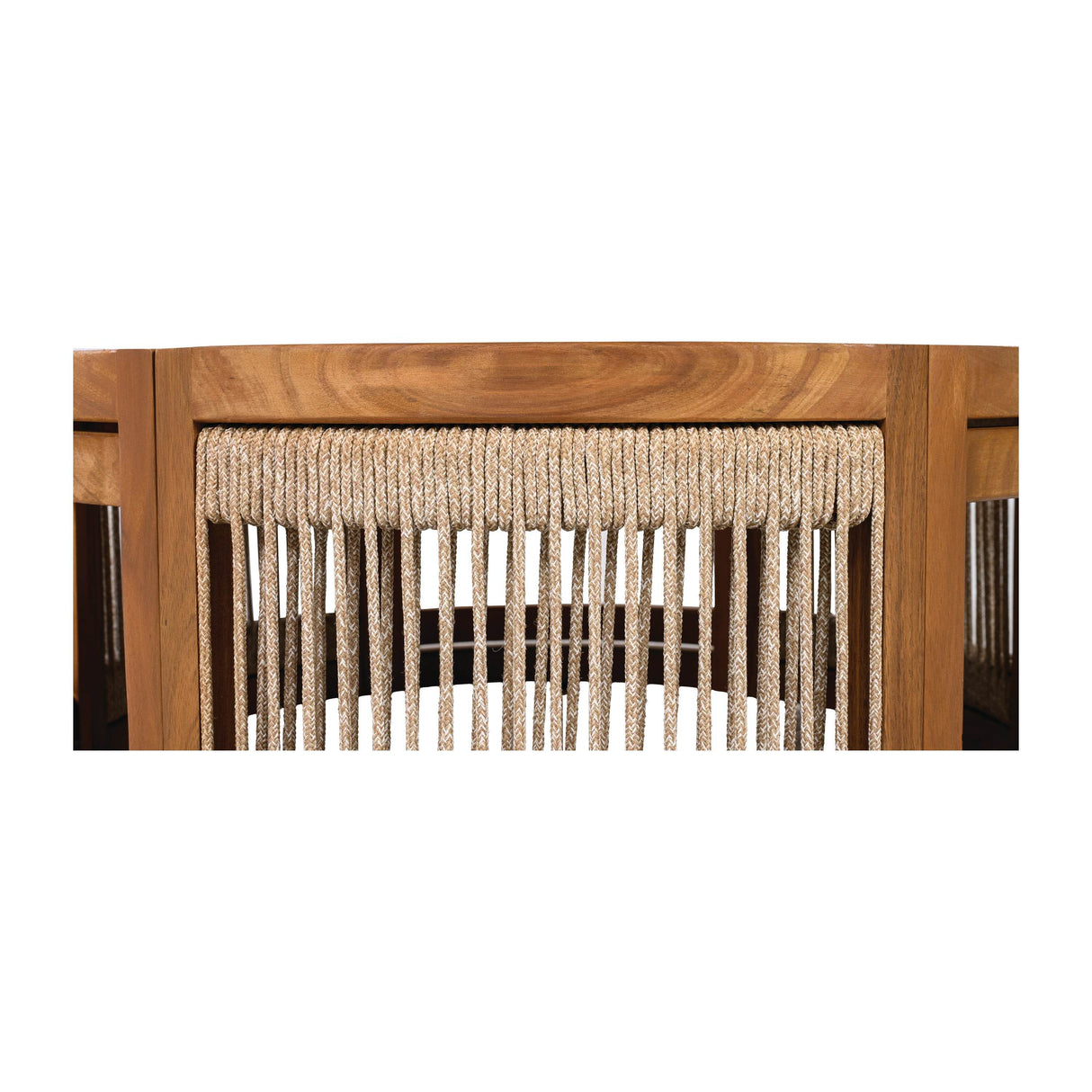 Acacia Wood Outdoor Coffee Table With Woven Rope Accents - Sleep Galleria