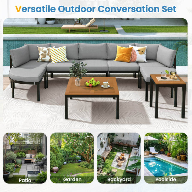 Modern Outdoor Sectional Patio Furniture Set With Cushions - Omega Lifestyles