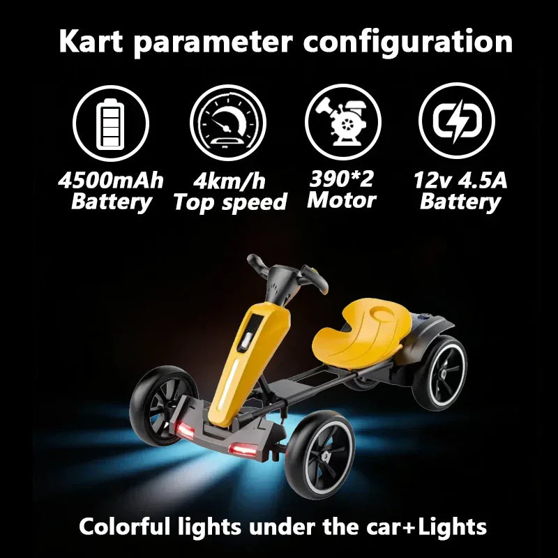 12V Foldable Kids Electric Pedal Go Kart With Adjustable Seat - Omega Lifestyles