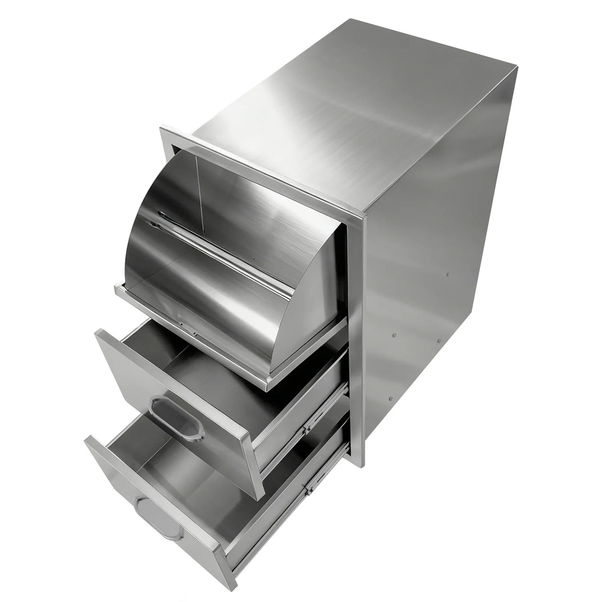 Stainless Steel Kitchen Cabinet With Paper Towel Holder - Omega Lifestyles