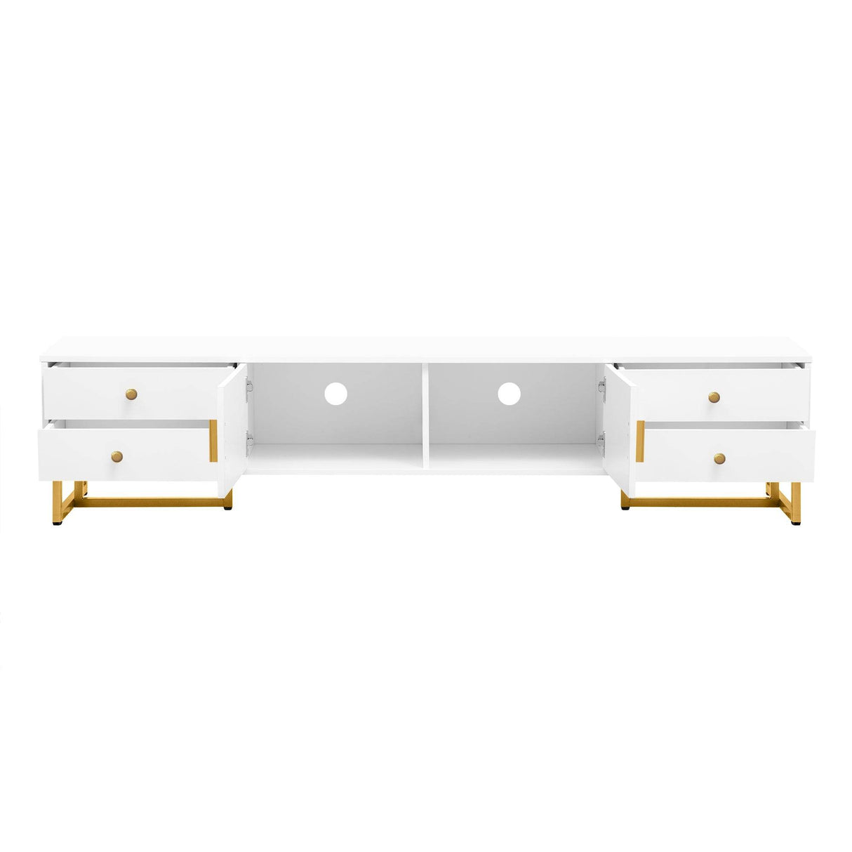 Modern White MDF TV Stand With Storage Cabinet - Sleep Galleria