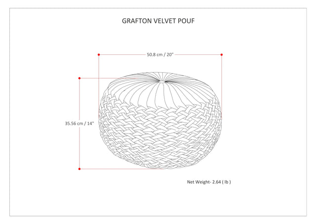 Teal Velvet Round Pouf With Button Tufted Top - Omega Lifestyles