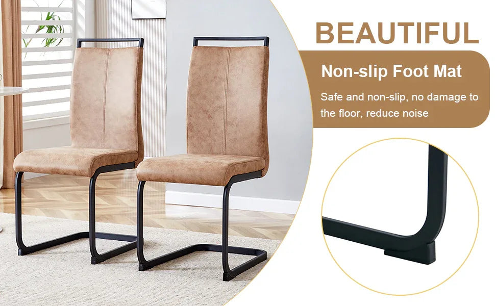 Wood-Textured MDF Dining Table Set With 4 Fabric Chairs - Omega Lifestyles