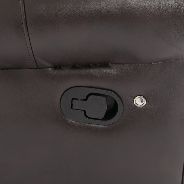 Manual Recliner Brown Faux Leather Chair With LED Light Strip - Omega Lifestyles