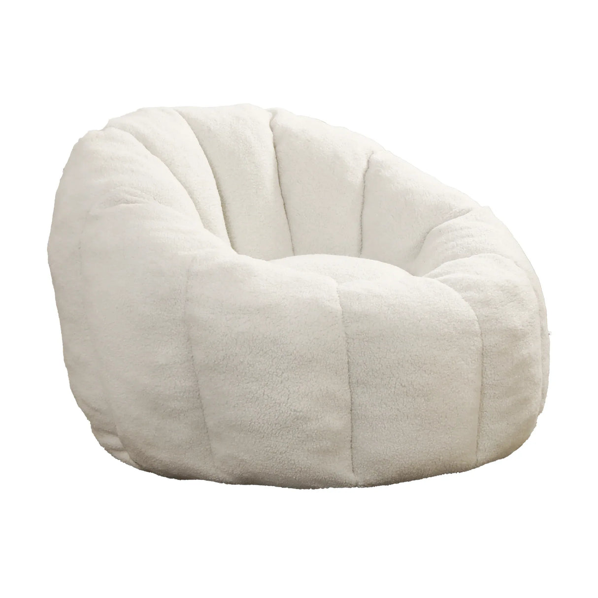 Plush Teddy Foam Bean Bag Chair With Armrests - Omega Lifestyles