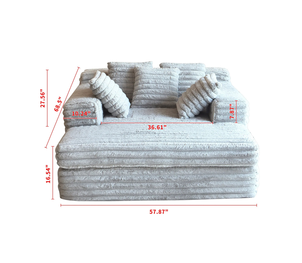 Oversized Corduroy Upholstered Sleeper Chaise Lounge Chair - Omega Lifestyles