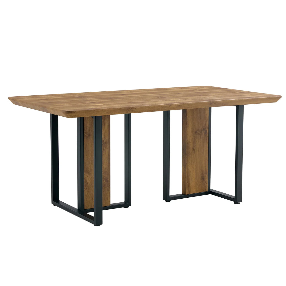 Wood-Textured MDF Dining Table Set With 4 Fabric Chairs - Omega Lifestyles