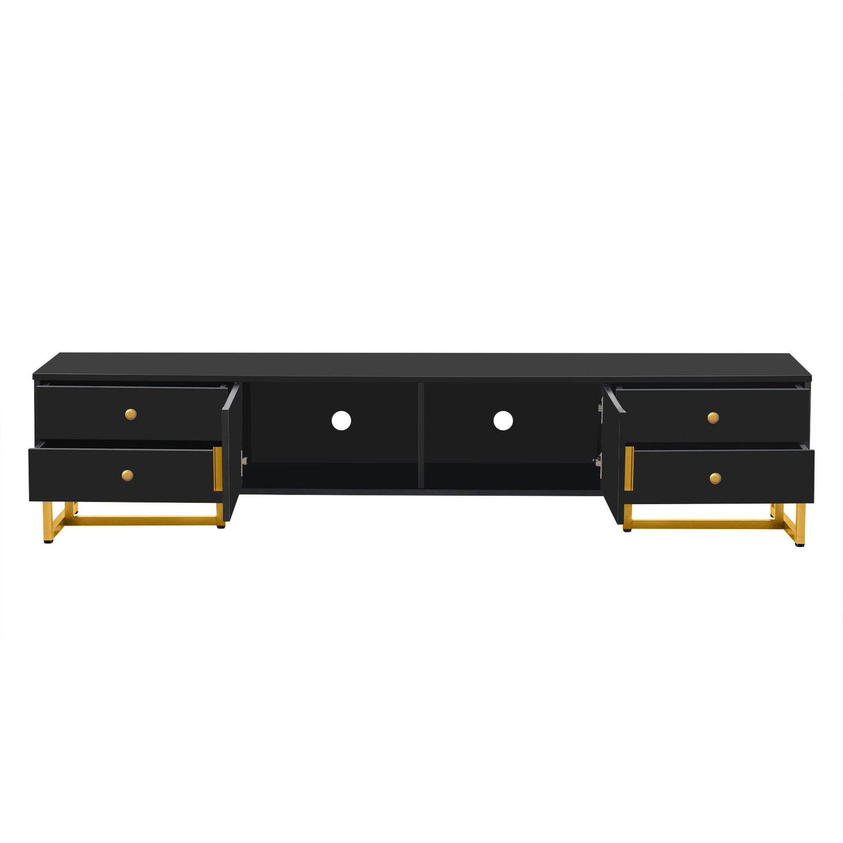 Modern Black MDF TV Stand With Storage Cabinet - Sleep Galleria