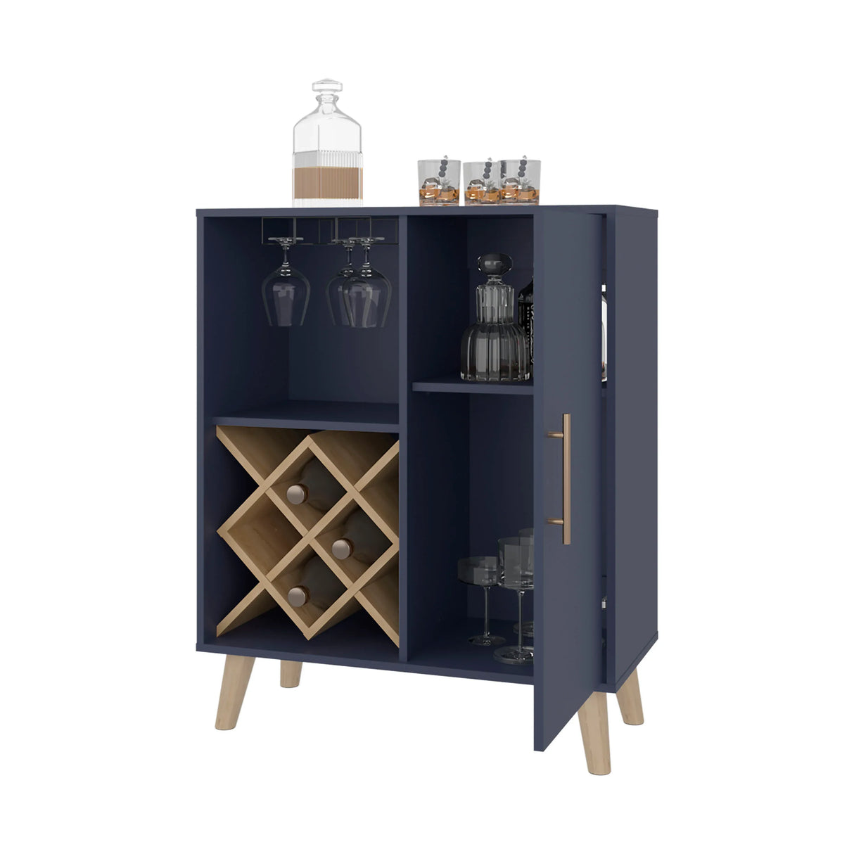 Angela Particle Board Wine Rack Storage Cabinet - Omega Lifestyles