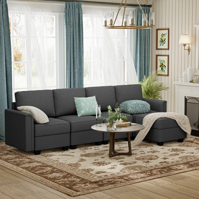Modular 5-Seater Memory Foam Sectional Sofa Couch - Omega Lifestyles