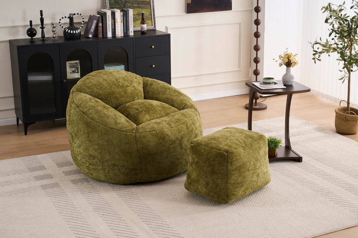 Extra Soft Memory Foam Bean Bag Chair With Chenille Cover - Omega Lifestyles